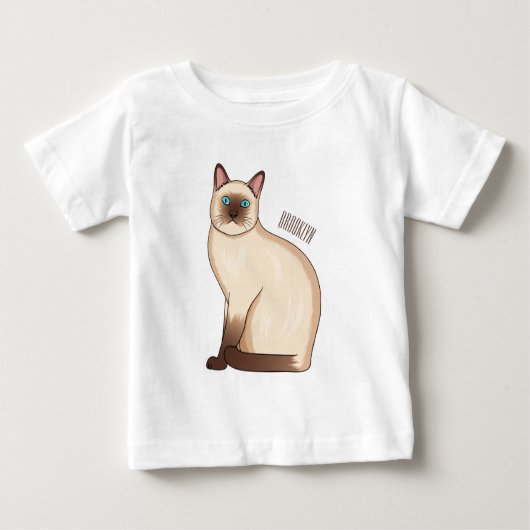 Siamese cat cartoon illustration baby t-shirt (Vorderseite)
