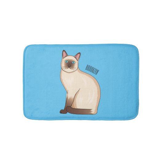 Siamese cat cartoon illustration badematte (Vorderseite)