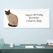 Siamese cat cartoon illustration banner (Messe)