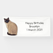 Siamese cat cartoon illustration banner (Horizontal)