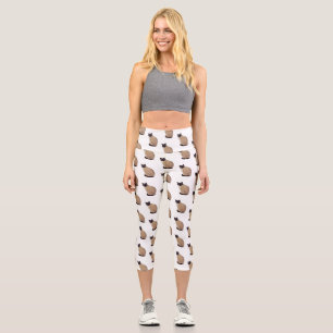 Siamese cat cartoon illustration capri leggings
