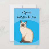 Siamese cat cartoon illustration einladung (Rückseite)