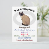 Siamese cat cartoon illustration einladung (Stehend Vorderseite)