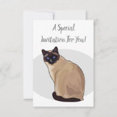 Siamese cat cartoon illustration einladung (Rückseite)