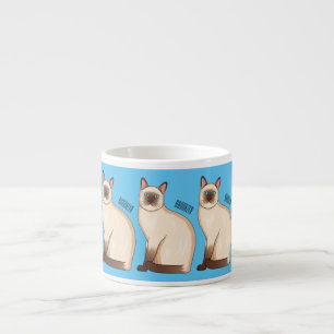 Siamese cat cartoon illustration espressotasse