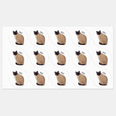 Siamese cat cartoon illustration etiketten (Blatt)