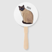 Siamese cat cartoon illustration fächer (Rückseite)