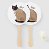 Siamese cat cartoon illustration fächer (Vorne und Hinten)