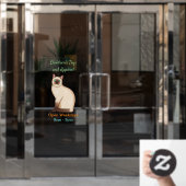 Siamese cat cartoon illustration fensteraufkleber (Büro Tür)