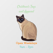 Siamese cat cartoon illustration fensteraufkleber (Blatt)