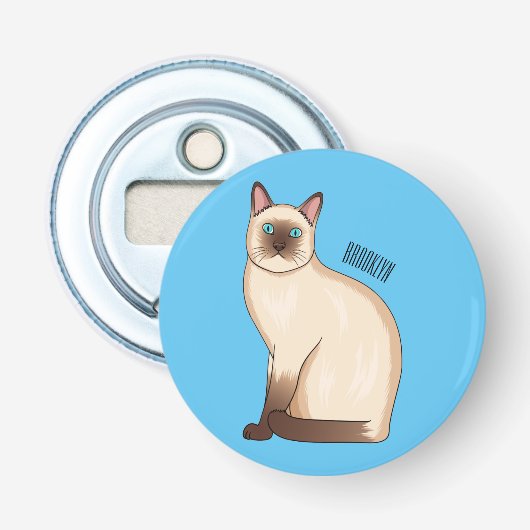 Siamese cat cartoon illustration flaschenöffner (Vorderseite)