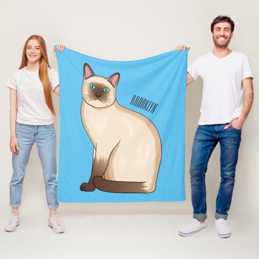 Siamese cat cartoon illustration fleecedecke (Beispiel)
