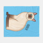 Siamese cat cartoon illustration fleecedecke (Vorderseite (Horizontal))