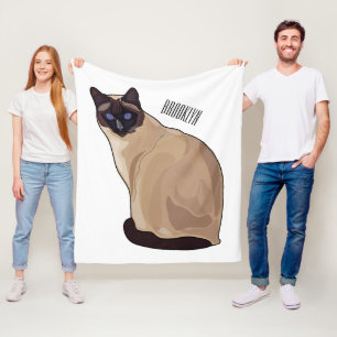 Siamese cat cartoon illustration fleecedecke