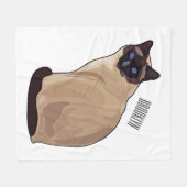 Siamese cat cartoon illustration fleecedecke (Vorderseite (Horizontal))