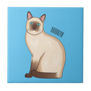 Siamese cat cartoon illustration fliese
