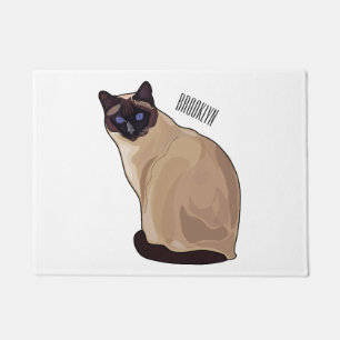 Siamese cat cartoon illustration fußmatte