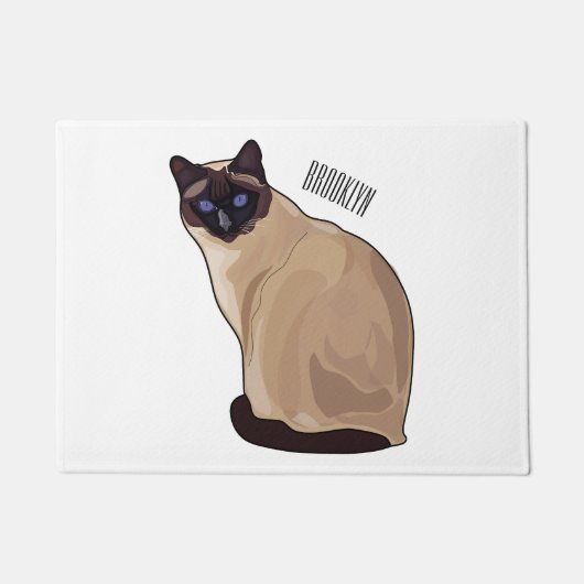 Siamese cat cartoon illustration fußmatte (Vorderseite)