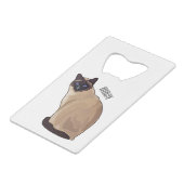 Siamese cat cartoon illustration geldbeutel flaschenöffner (Vorderseite Schrägansicht)