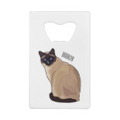 Siamese cat cartoon illustration geldbeutel flaschenöffner (Rückseite)