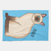 Siamese cat cartoon illustration  geschirrtuch (Horizontal)