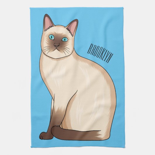 Siamese cat cartoon illustration  geschirrtuch (Vertikal)