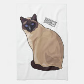 Siamese cat cartoon illustration geschirrtuch (Vertikal)