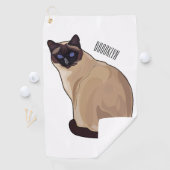 Siamese cat cartoon illustration golfhandtuch (Insitu)
