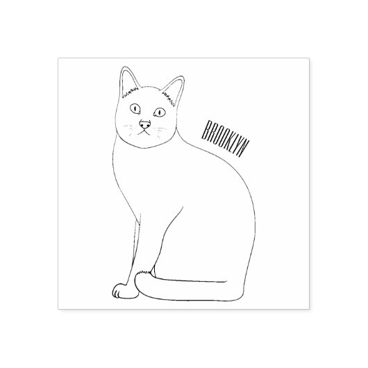 Siamese cat cartoon illustration gummistempel (Prägung)