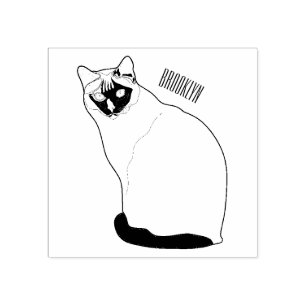 Siamese cat cartoon illustration gummistempel