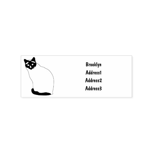Siamese cat cartoon illustration gummistempel (Prägung)