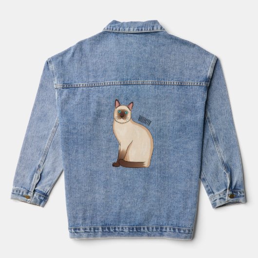 Siamese cat cartoon illustration jeansjacke (Rückseite)