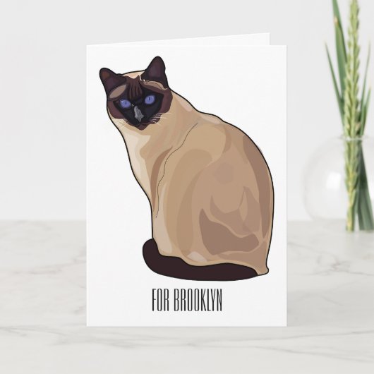 Siamese cat cartoon illustration karte (Vorderseite)