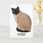 Siamese cat cartoon illustration karte (Gelbe Blume)