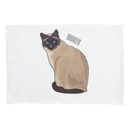 Siamese cat cartoon illustration kissenbezug (Vorderseite)