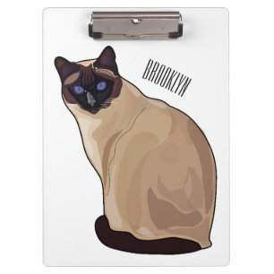 Siamese cat cartoon illustration klemmbrett