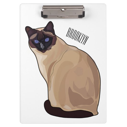 Siamese cat cartoon illustration klemmbrett (Vorderseite)