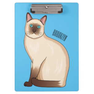 Siamese cat cartoon illustration klemmbrett