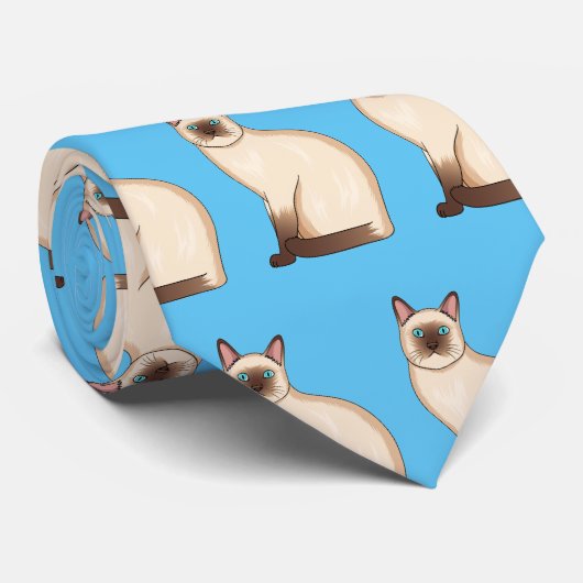 Siamese cat cartoon illustration krawatte (Gerollt)