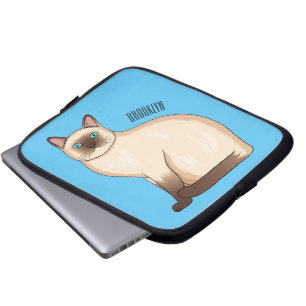 Siamese cat cartoon illustration laptopschutzhülle