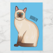 Siamese cat cartoon illustration lebensmitteletikett (Einzelnes Label)