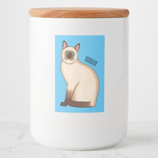 Siamese cat cartoon illustration lebensmitteletikett (Vorderseite)
