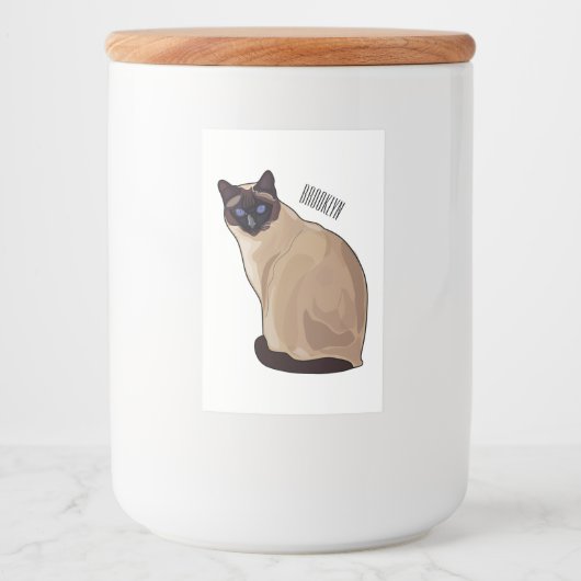 Siamese cat cartoon illustration lebensmitteletikett (Vorderseite)