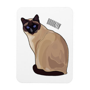 Siamese cat cartoon illustration magnet