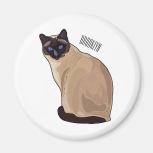 Siamese cat cartoon illustration magnet