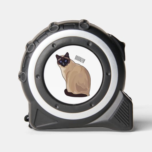 Siamese cat cartoon illustration maßband (Vorderseite)