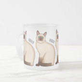 Siamese cat cartoon illustration mattglastasse (Vorderseite Links)