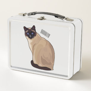 Siamese cat cartoon illustration metall brotdose