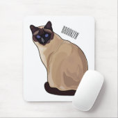 Siamese cat cartoon illustration mousepad (Mit Mouse)