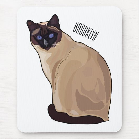 Siamese cat cartoon illustration mousepad (Vorne)